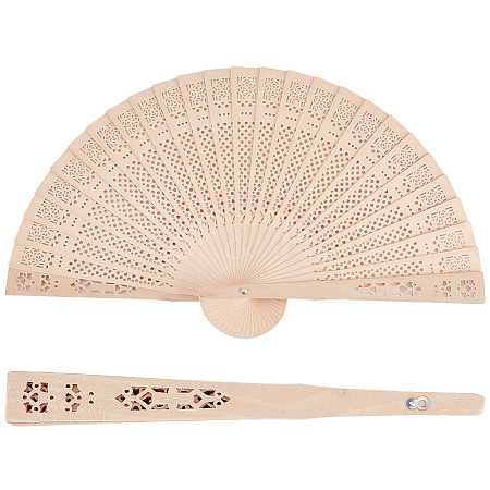 Wood Folding Fans AJEW-WH20001-83B-1