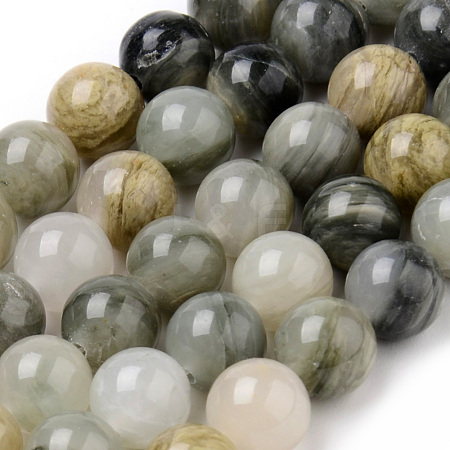 Natural Green Rutilated Quartz Beads Strands G-Q462-61-6mm-1