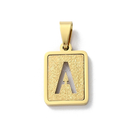 304 Stainless Steel Alphabet Pendants STAS-S152-01G-A-1