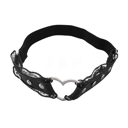 Imitation Leather Heart Alloy Leg Chain WGF1871-07-1