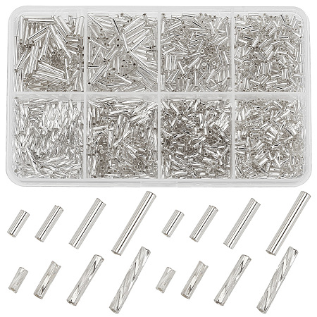 2000Pcs 8 Styles Glass Bugle Beads SEED-AR0001-26B-1
