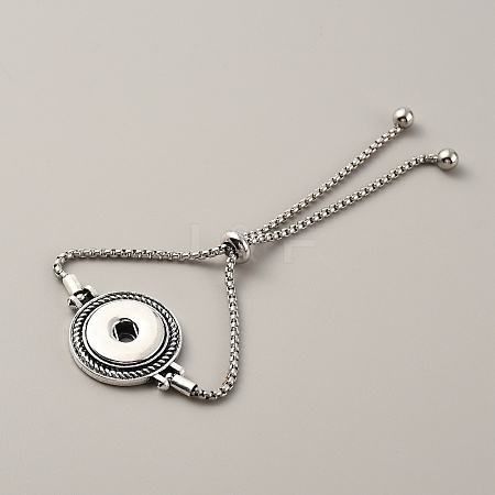 Alloy Interchangeable Snap Link Slider Bracelet Settings with Box Chains BJEW-WH0014-005E-1