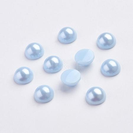 Spray Painted Imitation Pearl Acrylic Cabochons ACRP-F001-8mm-FP32-1