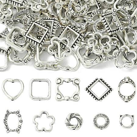 100Pcs 10 Styles Tibetan Style Alloy Bead Frame FIND-CJ0003-76-1