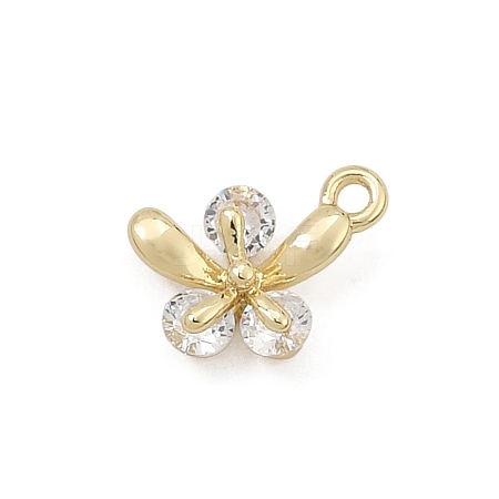 Brass Micro Pave Clear Cubic Zirconia Charms CU-CBA3D76-03G-02-1
