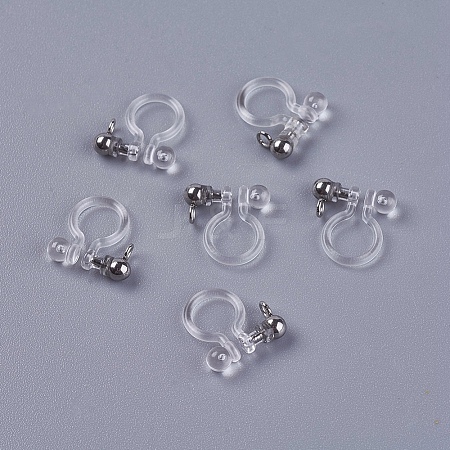 Transparent U Type Alloy Ear Clip PALLOY-WH0009-01P-1