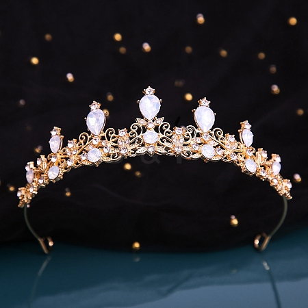 Alloy Rhinestone Crown Hair Bands for Woman Girls PW-WGB2F57-03-1