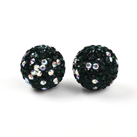 Polymer Clay Pave Rhinestone Beads RB-T018-01F-1