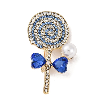 Lollipop Zinc Alloy Rhinestone Lapel Pins for Backpack Clothes JEWB-D305-03A-G-1