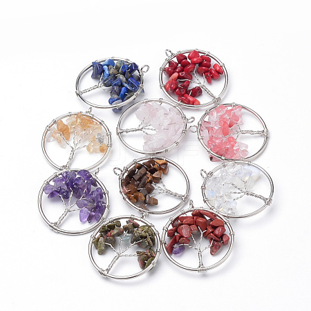 Natural & Synthetic Mixed Stone Pendants G-S271-21-1