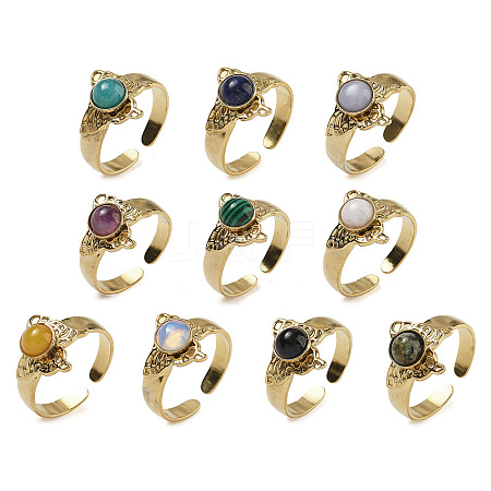 Natural & Synthetic Gemstone Finger Rings RJEW-U027-05G-1