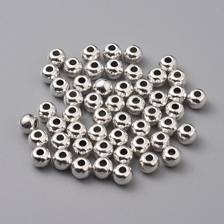 Antique Silver Tone Tibetan Style Rondelle Spacer Beads X-LF10976Y-NF-1