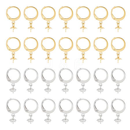 Unicraftale 40Pcs 2 Colors 304 Stainless Steel Leverback Earring Findings STAS-UN0046-30-1