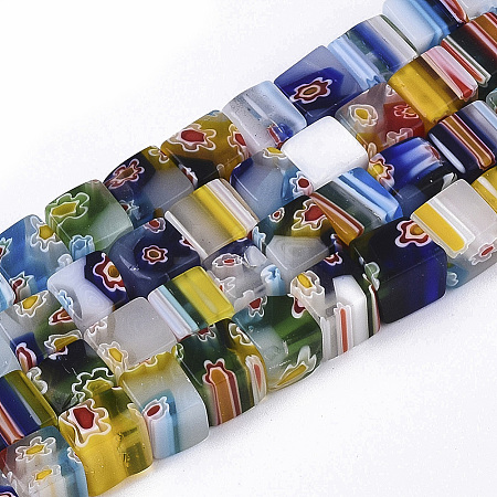 Handmade Millefiori Glass Beads Strands X-LAMP-LK144-8MM-1