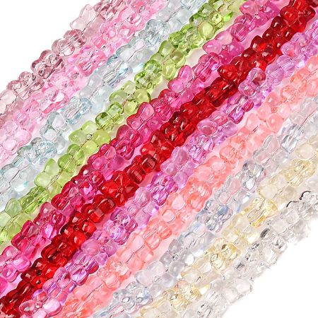 Transparent Glass Beads Strands GL-CBAAE04-01-1