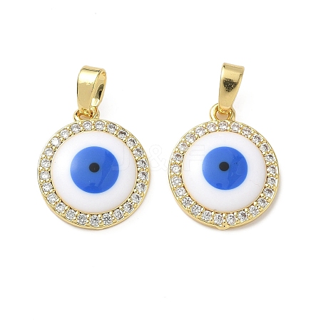 Brass Micro Pave Cubic Zirconia Pendants KK-I371-38G-02-1