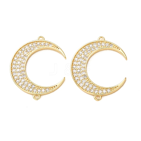Brass Micro Pave Clear Cubic Zirconia Connector Charms CU-CBA4579-15G-1