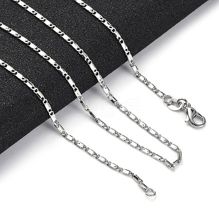 1.5mm Rack Plating Brass Oval Link Chain Necklaces for Women Men MAK-L044-32P-1