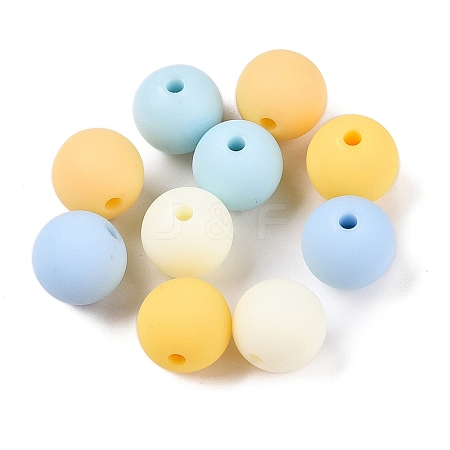 Rubberized Style Imitated Silicone Acrylic Beads MACR-T048-01C-11-1