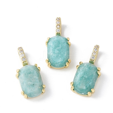 Natural Amazonite Pendants KK-F892-31G-01-1