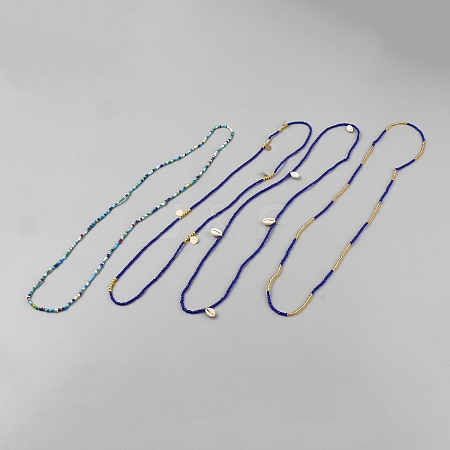Plastic Waist Belts Seed Bead Chain AJEW-WH20059-39E-1