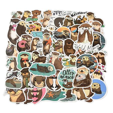 Cartoon Otter Waterproof PVC Self-adhesive AJEW-D275-06-1