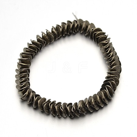 Brass Textured Beads Stretch Bracelets X-BJEW-D318-1