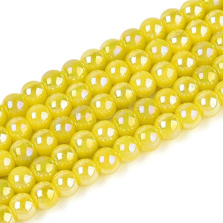 Electroplate Opaque Glass Beads Strands GLAA-T032-P4mm-AB16-1