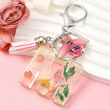 Resin & Acrylic & Faux Suede Tassel Keychain KEYC-YW00125-13-1