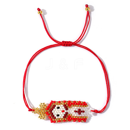 Imported Handwoven Rice Bead Bracelet with Cute Cartoon Girl Pattern FP9542-1-1