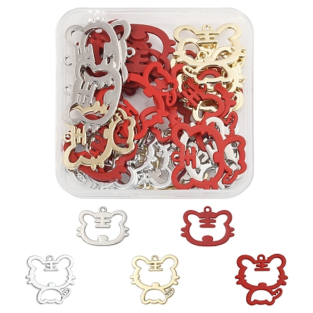 30Pcs 5 Style Spray Painted Alloy Pendants ENAM-FS0002-93-1