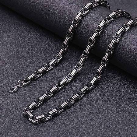 Titanium Steel Byzantine Chain Necklace for Men's FS-WG56795-198-1