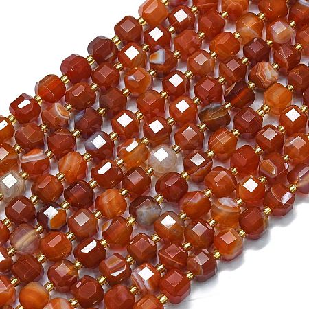 Natural Banded Agate(Dyed & Heated) Beads Strands G-K389-A25-01-1