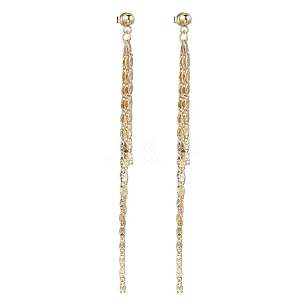 Brass Tassel Chain Drop Earrings for Women EJEW-JE05745-1