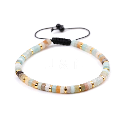 Natural Flower Agate Braided Bead Bracelets for Women PW-WG20352-02-1