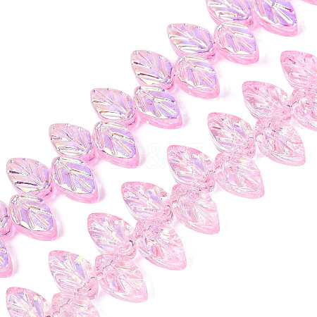 Electroplate Transparent Glass Beads Strands EGLA-N056-03A-05-1