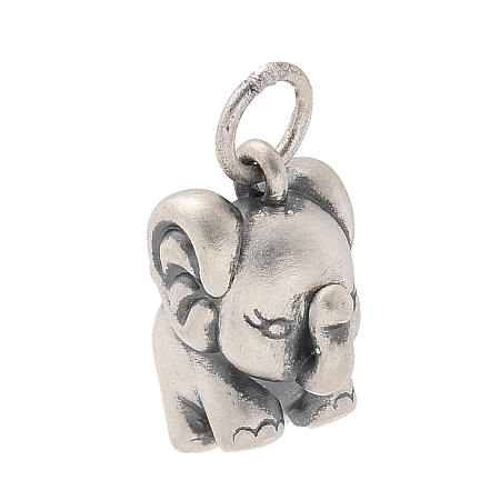 Fine Silver Vintage Elephant Charms STER-D300-06AS-1