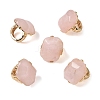 Natural Rose Quartz & Alloy Finger Rings for Women RJEW-G375-01G-01-4