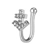 Brass Micro Pave Clear Cubic Zirconia Clip on Nose Rings WG43D72-13-2