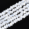 Electroplate Opaque Glass Beads Strands GLAA-N022-4mm-03-1