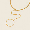 304 Stainless Steel Twisted Chain 2-Strand Hand Chain Ring Bracelets for Women MQ9629-1