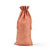 Rectangle Polyester Imitation Burlap Packing Pouches ABAG-N009-01A-04-3
