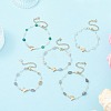 5Pcs 5 Styles Handmade Glass & Opalite & Natural Morganite & Dyed Green Agate & Labradorite & Amethyst Nuggets Beads Necklaces BJEW-JB12461-1