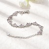 Heart Brass Micro Pave Cubic Zirconia Link Chain Bracelets BJEW-L715-01P-02-3