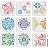 MAYJOYDIY US 1 Set Mandala PET Hollow Out Drawing Painting Stencils DIY-MA0002-96-1