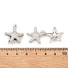 Starfish Brass Micro Pave Clear Cubic Zirconia Pendants KK-G533-27P-3