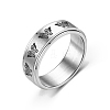 Rotating Titanium Steel Anxiety Relief Rings for Women Men PW-WG4928D-06-1