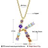 Brass Micro Pave Cubic Zirconia Pendant Necklaces NJEW-BB67040-K-3