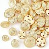 Olycraft 50Pcs 5 Style 4-Hole Brass Buttons BUTT-OC0001-18-4