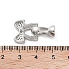 Rack Plating Brass Micro Pave Cubic Zirconia Ice Pick Pinch Bails ZIRC-P117-01A-P-3